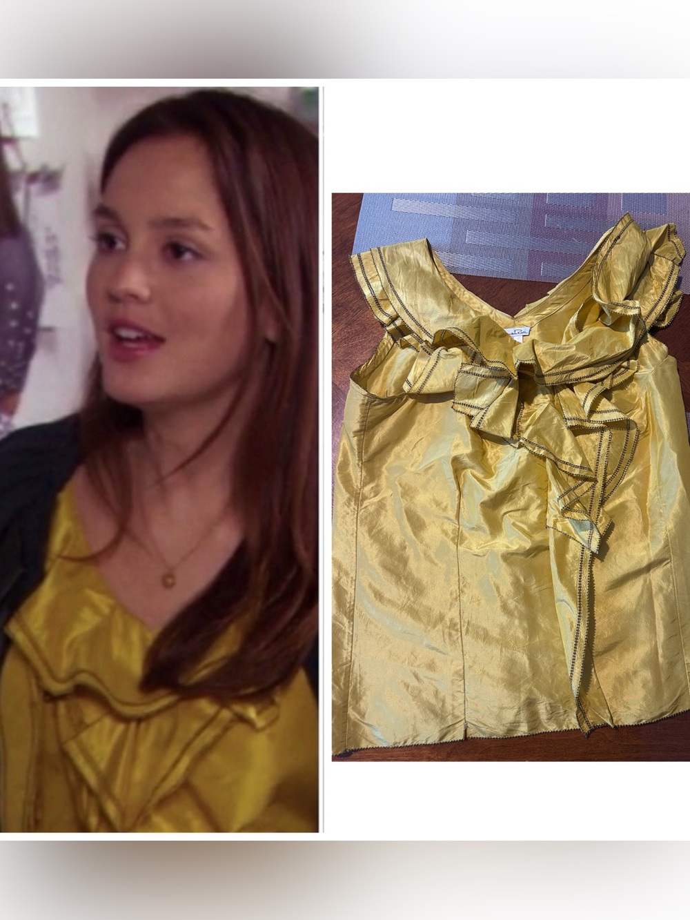 Yellow Oscar De La Renta Top ASO Blair Waldorf
